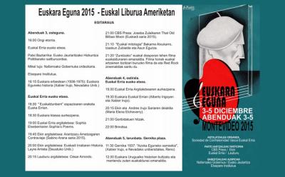 Programa del Día Internacional del Euskera 2015 en Montevideo, que incluye una reunión de editores vascos de América.