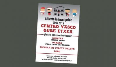 Cartel o afixe de anuncio de las actividades del Gure Etxea de Tandil para 2015