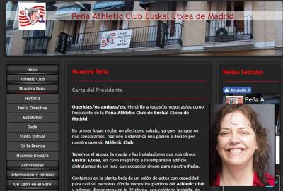 Página web de la Peña del Athletic de Euskal Etxea de Madrid y la blogger y periodista athleticzale Alejandra Herranz