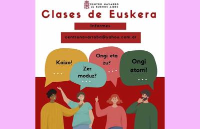 Este sábado 5 de agosto el Centro Navarro de Buenos Aires comenzará a dictar clases presenciales de euskera en su sede social