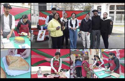 Jóvenes dantzaris a cargo del stand de Ibaiko Izarra en “Concordia festeja las colectividades”: Luciana Huerta, Rodrigo Huerta, Valentina Salas Mora, Camila Rodríguez, Luciana Arriondo, Luis Gómez, Andrea Belén Rolón