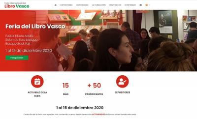 Imagen de la portada del sitio de la Feria Internacional del Libro Vasco. Puede accederse en castellano, euskera, francés e inglés