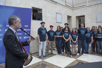 Una edición anterior de Gaztemundu, dedicada a la música, recibida por el lehendakari Urkullu en Lehendakaritza