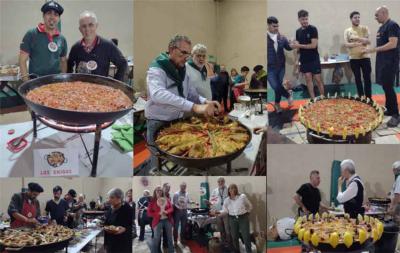 Los seis equipos que participaron del Encuentro de Paellas el 9 de junio en el polideportivo de Euzko Etxea de La Plata