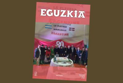 Tapa del fascículo número 26 de la revista trimestral Eguzkia de Euzko Etxea de La Plata, correspondiente a junio de 2024
