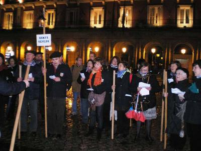 Imagen de archivo (2009) de los coros de Santa Águeda en Madrid, con un joven Gorka Alvarez Aranburu en primera línea cantando