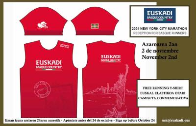 La Delegación de Euskadi en New York obsequiará con una camiseta conmemorativa a los corredores/as vascos/as