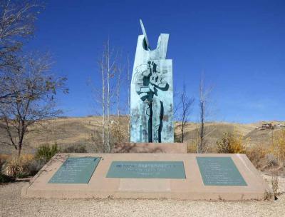 Aspecto actual del Monumento al Pastor Vasco, de Néstor Basterretxea, a las afueras de Reno (foto Sarah Kapel)