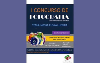 Cartel del I Concurso de Fotografía organizado por Eusko Alkartasuna de Sao Paulo