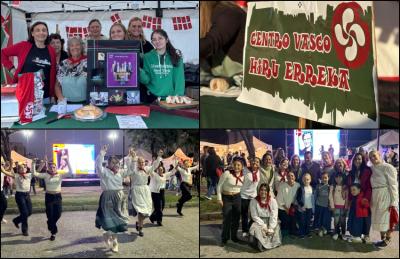 Participación del Centro Vasco Hiru Erreka de Tres Arroyos en la 56° Fiesta Provincial del Trigo: stand gastronómico y danzas vascas