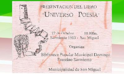 El libro 'Universo poesía' se presentará el 12 de octubre