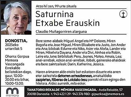 Saturnina Etxabe Erauskin