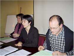 Vicepresidenta, tesorera y presidente de EIZIE<br>
Maite Imaz, Jasone Larrinaga, Karlos del Olmo