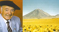 El vasco-chileno Koldo Urdangarin, junto a un paisaje del desierto de Atacama, la zona que le vio nacer (foto colección Euskaldunak munduan, vol. I) 