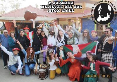 Los participantes en la Segunda Jornada Medieval del Sol de Santiago de Chile (foto Agrupación Hilario Olazaran)