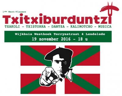 Cartel del Txitxiburduntzi que tendrá lugar el sábado 19 de noviembre en Bélgica