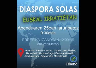 Coordinado por Mattin Lerissa, "Diaspora solas" se emitirá el Día de Navidad a las 9:00 y el 26 de diciembre a las 12 y las 21 horas