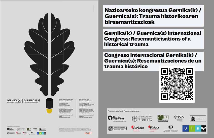 "Gernika(k) / Guernica(s) Trauma historikoaren birsemantizazioak" Nazioarteko Kongresua  Gernikan 2024ko ekainaren 13 eta 14an
