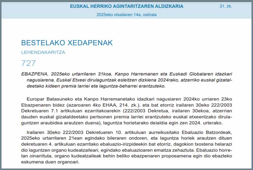 212.000 euro euro banatu ditu euskal gizataldeetan premia larrian daudenen aldeko dirulaguntza deialdiak 2024ko edizioan